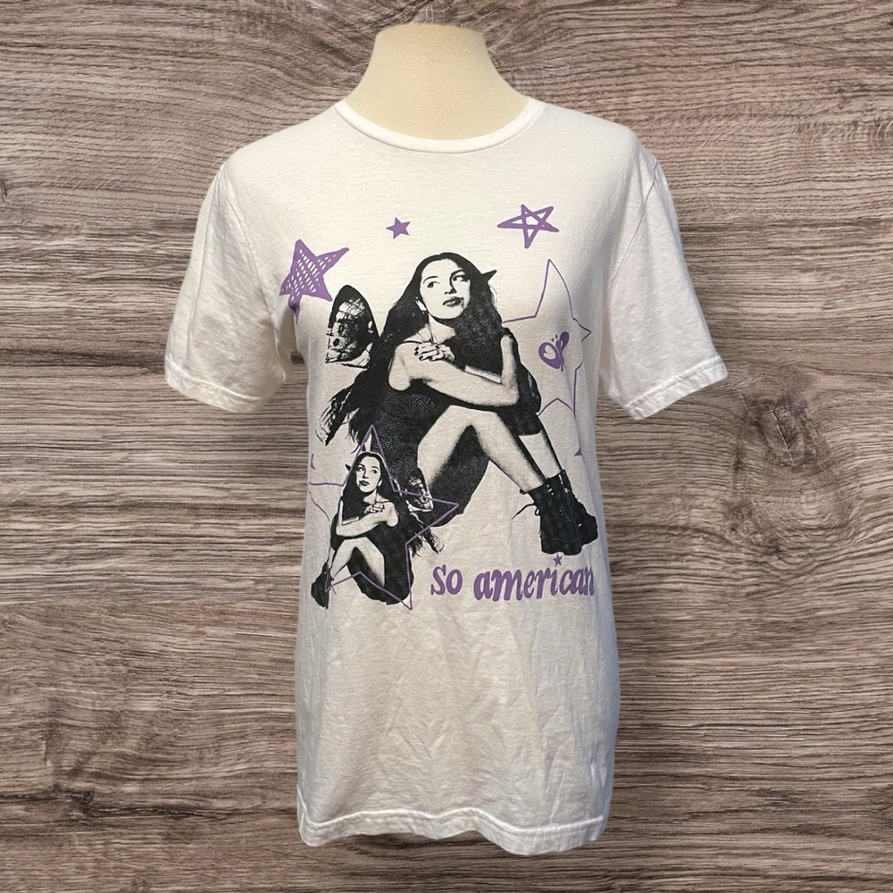 Olivia Rodrigo “So American” White T-shirt Small VGUC